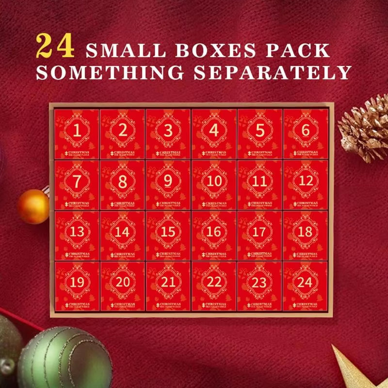 Christmas Puzzle Advent Calendar 24 Days Countdown to Christmas 1008 Pieces Jigsaw Puzzles Blind Gift Box Best Stocking Stuffer